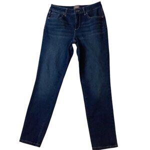 Berkley Jensen Jeans Tapered Leg Mid Rise Blue Denim Stretch Womens Size 4